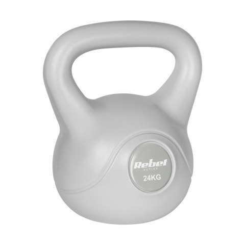 Kettlebell bitumiczny 24 kg szary REBEL ACTIVE