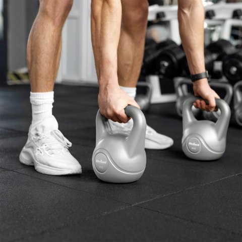 Kettlebell bitumiczny 4 kg szary REBEL ACTIVE