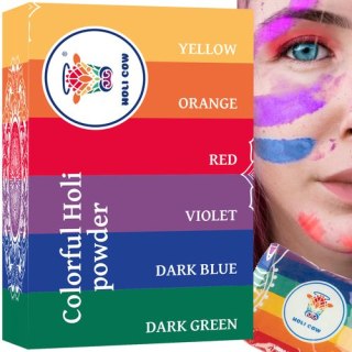 Kolorowy proszek Holi- zestaw 6x100g