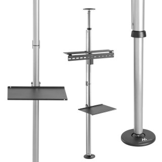 Uchwyt TV teleskopowy sufitowo-podłogowy z półką Maclean, 37"-70", max 30kg, MC-791N
