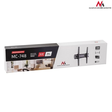 Uchwyt do telewizora lub monitora Maclean, max VESA 400x400, 32-70", 35kg, czarny, MC-748