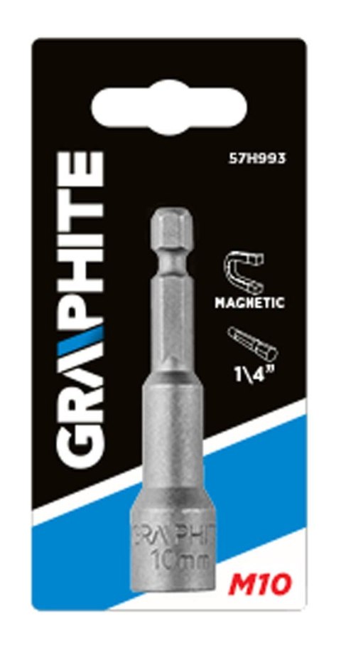 Nasadka magnetyczna 10 x 65 mm, trzpień 1/4"