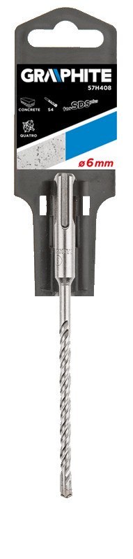 Wiertło do betonu SDS Plus, 6 x 160 mm, S4, quatro