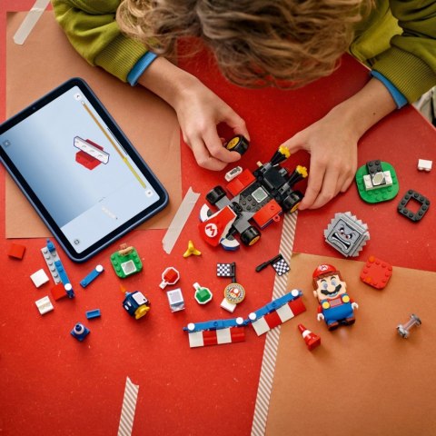 Klocki super mario 72043 mario kart - interaktywna figurka lego mario i standard kart