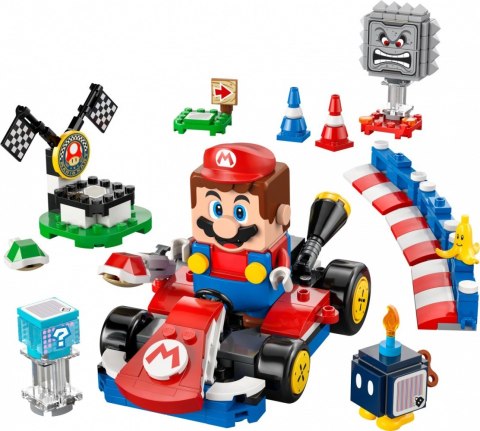 Klocki super mario 72043 mario kart - interaktywna figurka lego mario i standard kart