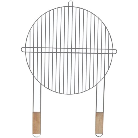 Ruszt grillowy okrągły, Master Grill, śr. 51 cm, materiał: stal chromowana, drewniane uchwyty