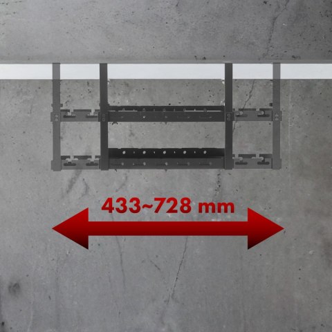 Organizer podbiurkowy na kable Maclean, max. obciążenie 5kg, max. 728mm, 2 poziomy, czarny, MC-102 B