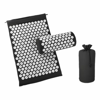 AG438S Mata do akupresury czarna + poduszka