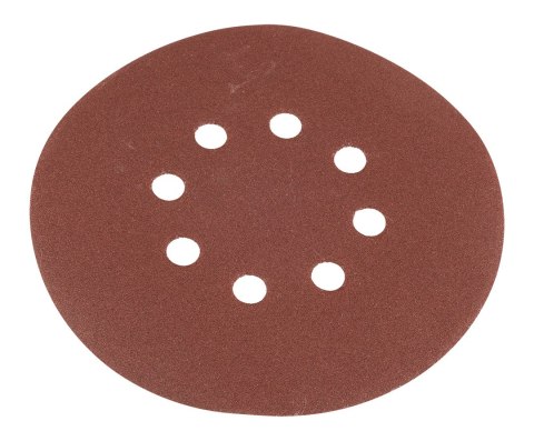 Krążki ścierne na rzep 150 mm, P180, 5 szt., z 8 otworami