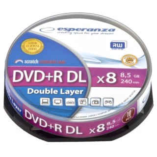 1245 Dvd+r esperanza 8,5gb x8 dl - cake box 10 szt.