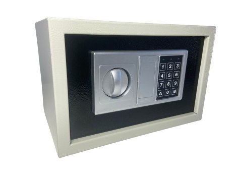 Biało-czarny sejf biurowy na kod i klucz