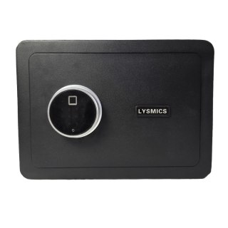 Czarny sejf biurowy na kod i klucz odcisk palca