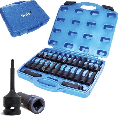 Nasadki do klucza udarowego Torx + Spline + Sześciokąt 1/2 26el.