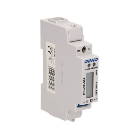 1-fazowy wskaźnik zużycia energii elektrycznej, 80A, port RS-485, 1 moduł, DIN TH-35mm