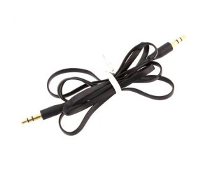 AK292A Kabel płaski jack 3,5mm 1m czarny