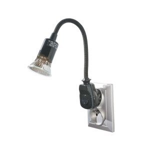 Lampka wtyczkowa z żarówką LED, czarna