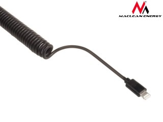 MCE76 37545 Ładowarka samochodowa 2xUSB, 5.2A, lightning spiralny 1.8m