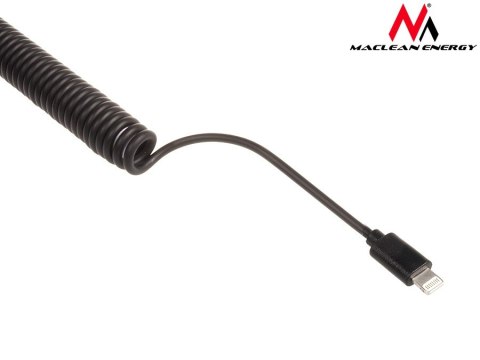 MCE76 37545 Ładowarka samochodowa 2xUSB, 5.2A, lightning spiralny 1.8m
