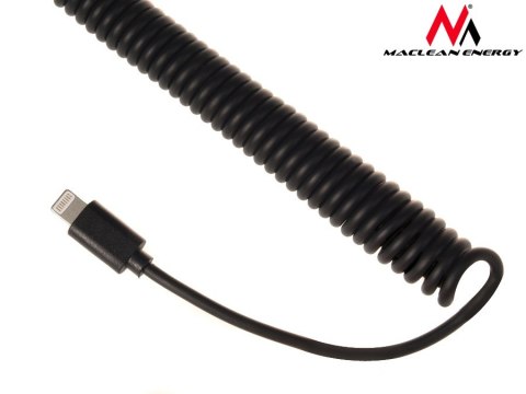 MCE76 37545 Ładowarka samochodowa 2xUSB, 5.2A, lightning spiralny 1.8m