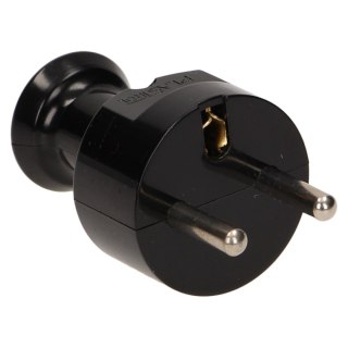 Wtyczka prosta 2P+Z, czarna