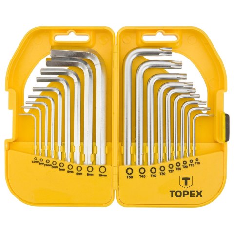 Klucze sześciokątne i Torx, zestaw 18 szt.