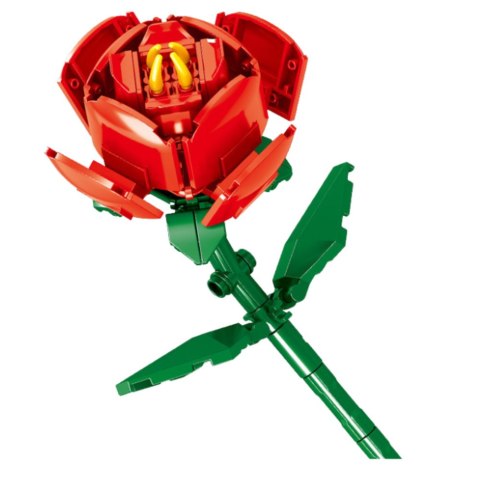 Klocki Konstrukcyjne Róża Z Kokardą Czerwona 92 el.