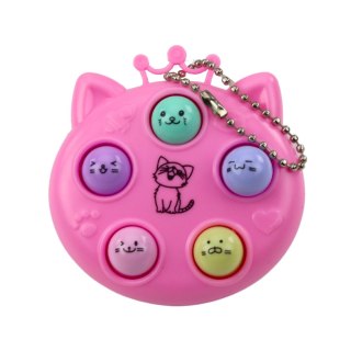 Brelok Mini Gra Zręcznościowa Wac A Mole Kotki Fioletowy Różowy Żółty