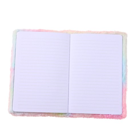 Pluszowy Futerkowy Notatnik Zeszyt W Linie Z Jednorożcem Grzywa Kolorowy A5