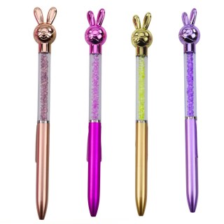 Długopis Z Zającem Diamenciki Niebieski Wkład 0.7mm Mix