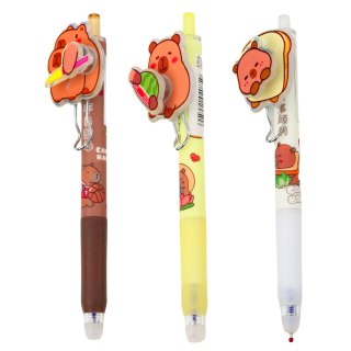 Długopis Żelowy Kapibara Z Obrotowym Elementem Niebieski Tusz 14,5cm Mix