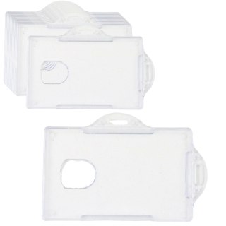 Etui Poziome Na Identyfikator Karty Twardy Plastik Przeźroczyste 10szt.