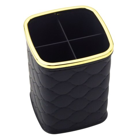 Organizer Pojemnik Na Pędzle Cztery Przegrody Czarny 12 x 9,5cm