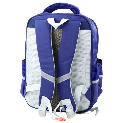 Plecak Szkolny Naszywki Z Dinozaurami Pas Piersiowy Granatowy 39x27x15cm