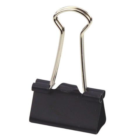 Zestaw Uniwersalne Klipsy Biurowe Stal Sprężynowa Czarne 25mm 12szt