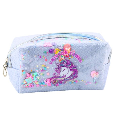 Piórnik Szkolny Z Opaską Jednorożec Konfetti Niebieski 20cm