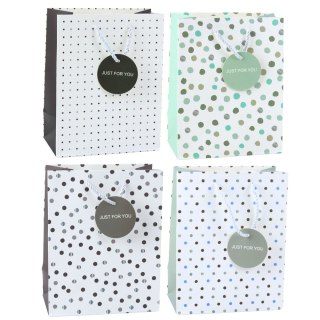 Torba Prezentowa Z Kropkami Napis Just For You 23 x 18 x 10,5 cm
