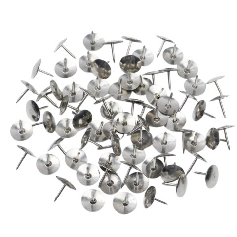 Zestaw Pinezki Z Płaską Główką Biurowe Szkolne Srebrne 40szt.