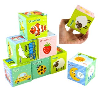 Klocki Edukacyjne Kostki Kolorowe Literki Zwierzątka Nauka 8ele.