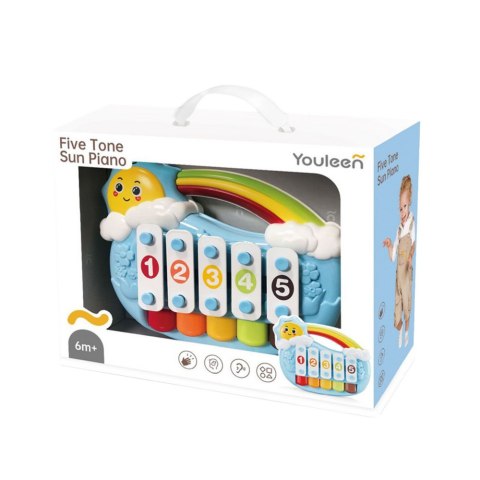 Pianinko Pięciotonowe Edukacyjne Dla Malucha Słoneczko Niebieskie