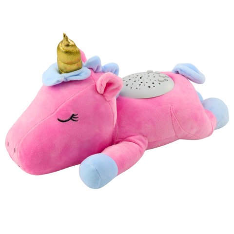 Pluszowy Jednorożec Usypiająca Przytulanka Projektor Dźwięk Szum Różowy