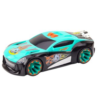 Samochód Wyścigowy Z Rakietą Jazda Na Tylnych Kołach Światła Dźwięki