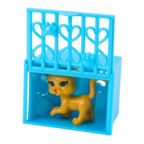 Mini Lalka Z Akcesoriami Wózek Kotki Zestaw Laleczka Różowa