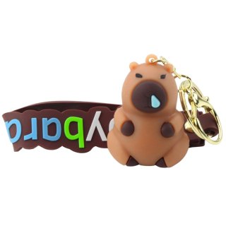 Brelok Figurka Kapibara Brązowa Zawieszka Karabińczyk Kółko