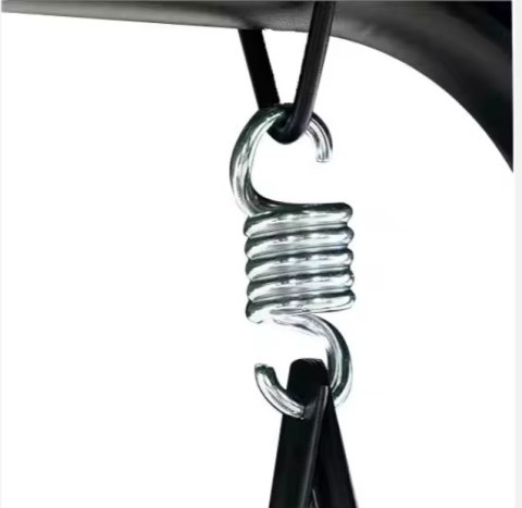 Huśtawka Trzyosobowa Ogrodowa Bujana Materac Czarna