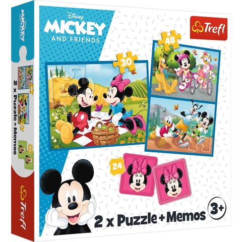 Puzzle + MEMOS - 2w1 (30,48) - Poznaj bohaterów Disney - Myszka Miki - Trefl 93344