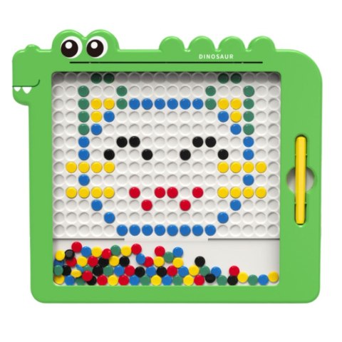 Tablica Magnetyczna Układanka Mozaika Dinozaur Zielony Karty 20 Wzorów