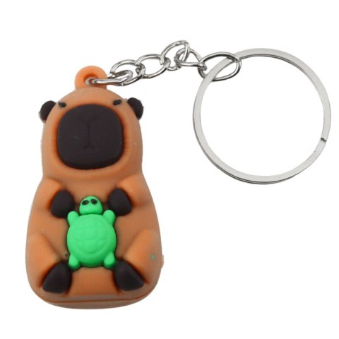 Brelok Zawieszka Kapibara Z Żółwiem Aparatem W Wannie Kółko Mix