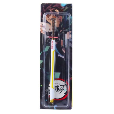 Długopis Miecz Katana Anime Metalowy Czarny Tusz Wymienny Wkład Biało-Żółty