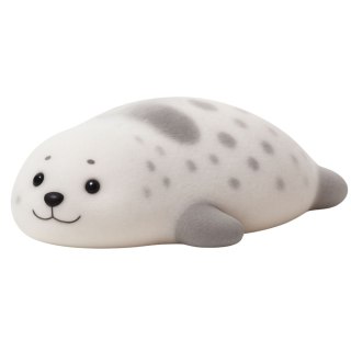 Gniotek Silikonowy Foka Z Sierścią Miękka Do Ugniatania Szara 12 cm