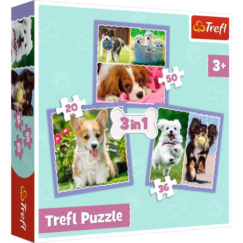 Puzzle - 3w1 (20, 36, 50) - Urocze pieski - Trefl 34854